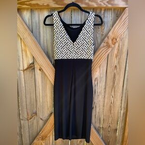 Ralph Lauren Evening Sequin Ruched MIDI Dress Size 8